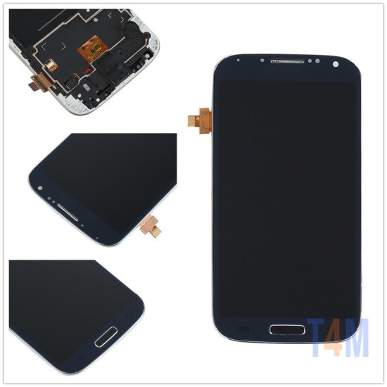 TOUCH+DISPLAY WITH  FRAME SAMSUNG GALAXY S4 I9505 5"BLUE